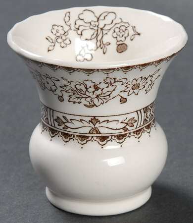 Chinese Rose Brown (Scalloped) Toothpick Holder