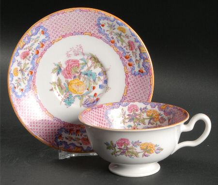 China Rose (Smooth) Footed Cup & Saucer Set