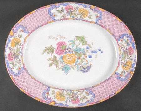 China Rose (Smooth) 16" Oval Serving Platter