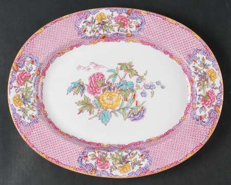 China Rose (Smooth) 12" Oval Serving Platter