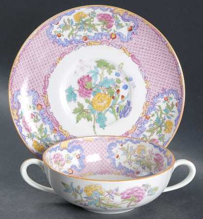 China Rose (Smooth) Flat Cream Soup Bowl & Saucer Set