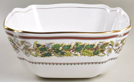 Christmas Rose 9" Square Salad Serving Bowl
