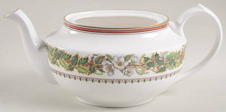 Christmas Rose Teapot No Lid