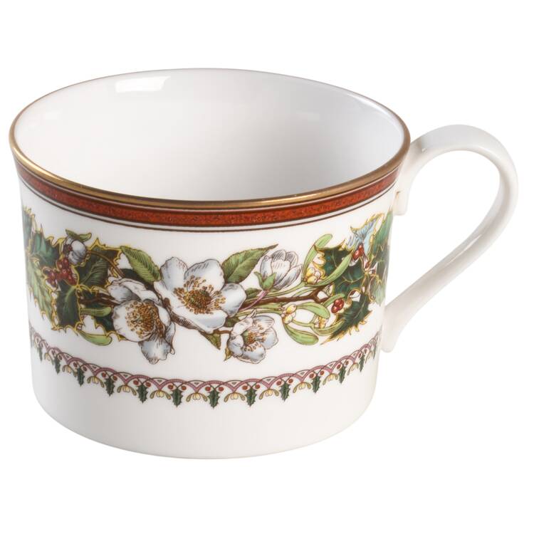 Christmas Rose Flat Cup