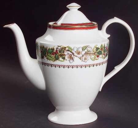 Christmas Rose Coffee Pot & Lid