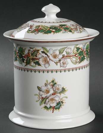 Christmas Rose Cookie Jar & Lid