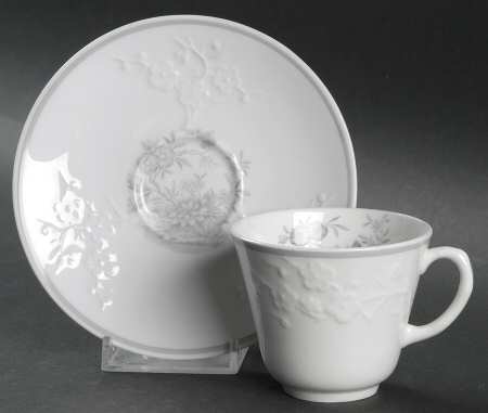 Chinese Spring Flat Demitasse Cup & Saucer Set