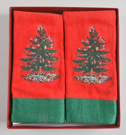 Christmas Tree (Set of 2) Cloth Fingertip Towels