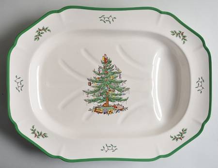 Christmas Tree 20" Oval Serving Platter