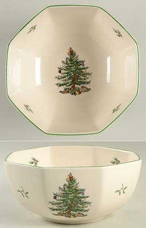 Christmas Tree 7'' Octagonal Serving Bowl