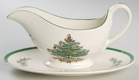 Christmas Tree Gravy Boat & Underplate