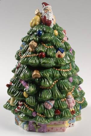 Christmas Tree Tree Shape Cookie Jar & Lid