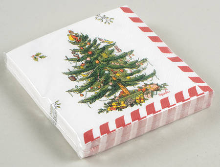 Christmas Tree Package of Paper Beverage Napkins