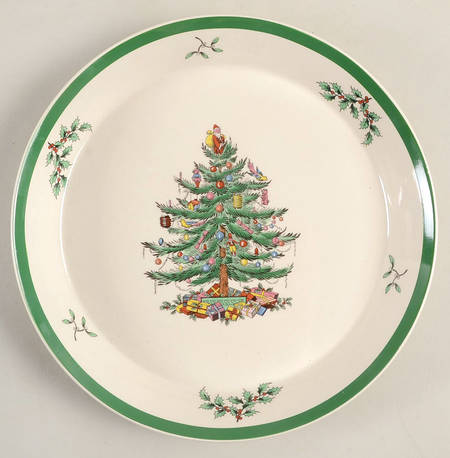 Christmas Tree Round Cheese Dish No Lid