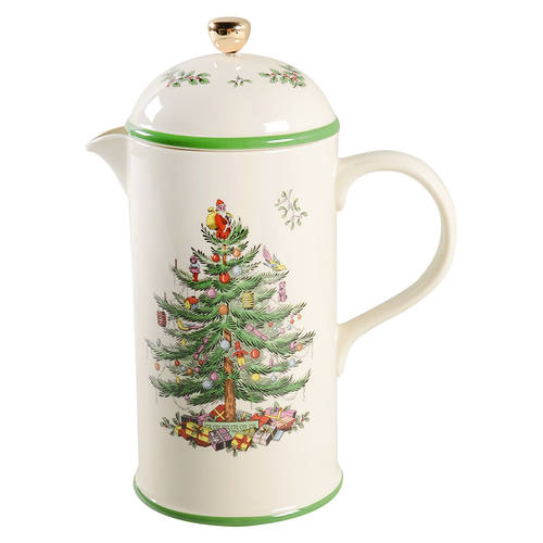 Christmas Tree (3 Cup) Cafetiere & Lid/Press