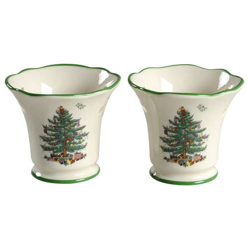Christmas Tree 2" Tea Light Candleholder - Set of 2
