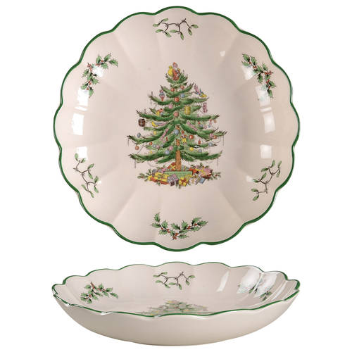 Christmas Tree Medium Round Fluted Dish