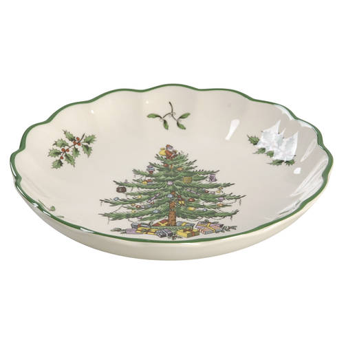 Christmas Tree Small Round Fluted Dish