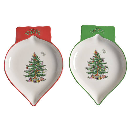 Christmas Tree (Set of 2 Motif) Ornament Dish