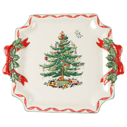 Christmas Tree 13" Square Serving Platter
