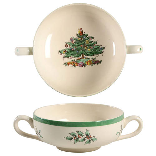 Christmas Tree Flat Cream Soup Bowl