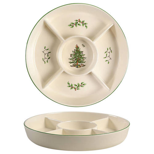 Christmas Tree 5-Section Hors d'Oeuvre Dish