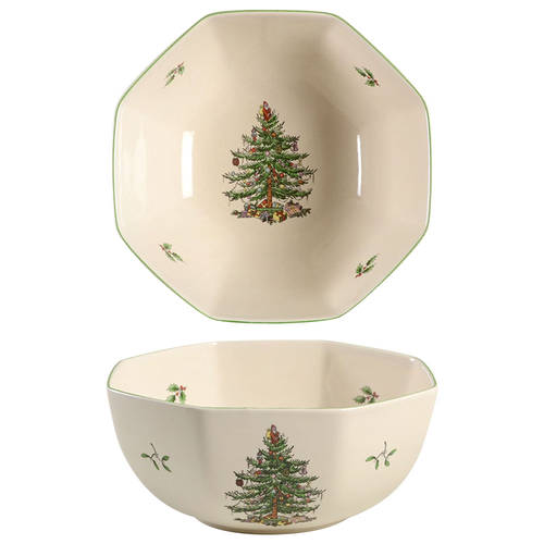 Christmas Tree 7" Octagonal Serving Bowl