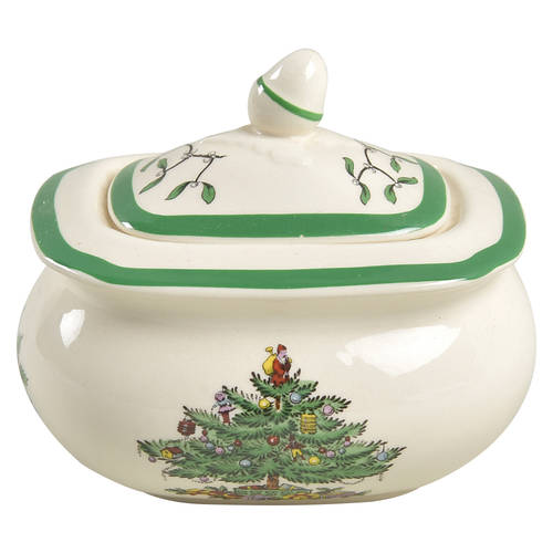 Christmas Tree Child's Sugar Bowl & Lid