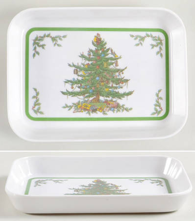 Christmas Tree 6" Rectangular Melamine Tray