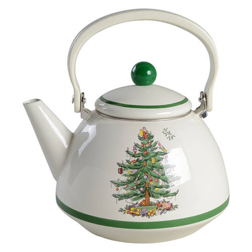 Christmas Tree Metal Kettle & Lid