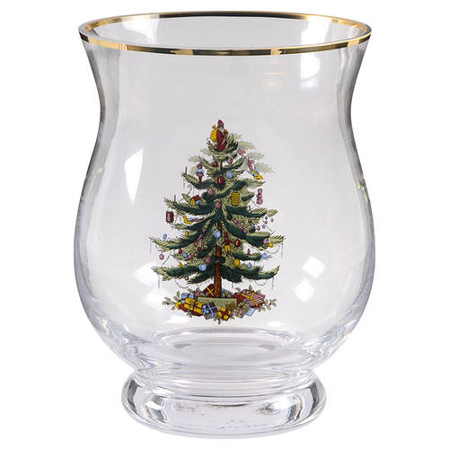 Christmas Tree 6" Glassware Hurricane