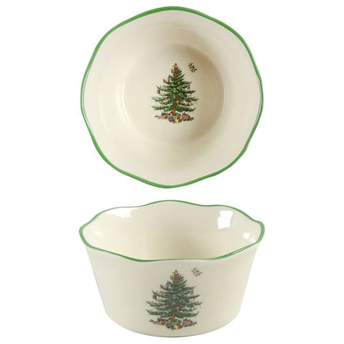 Christmas Tree 4" Flared Scalloped Bowl