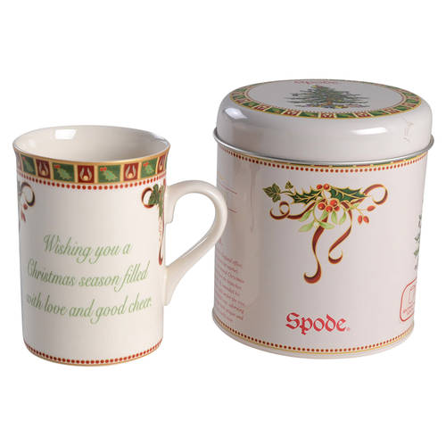 Christmas Tree Sentiment Mug & Tin w/Lid Set
