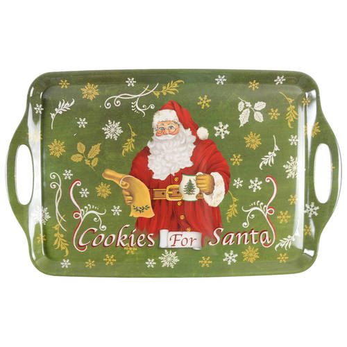Christmas Tree Melamine "Cookies for Santa" Tray