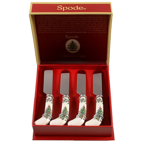 Christmas Tree Individual Cheese Spreader - Set of 4