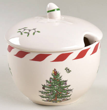 Christmas Tree Peppermint Condiment Jar & Lid