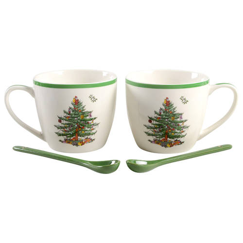Christmas Tree (4 Pc) Mug & Spoon Set