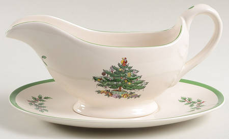 Christmas Tree Gravy Boat & Underplate