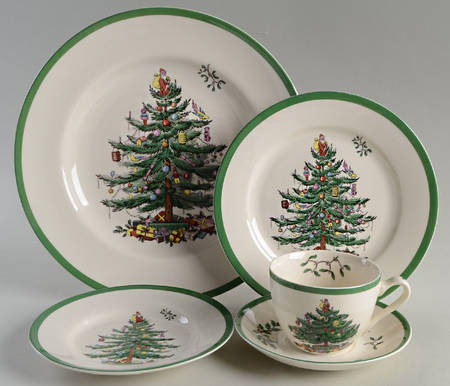 Christmas Tree 5pc Place Set=Csfl,Dp,Sp,Bb