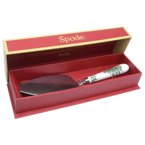 Christmas Tree Cake Server W/Stainless Blade
