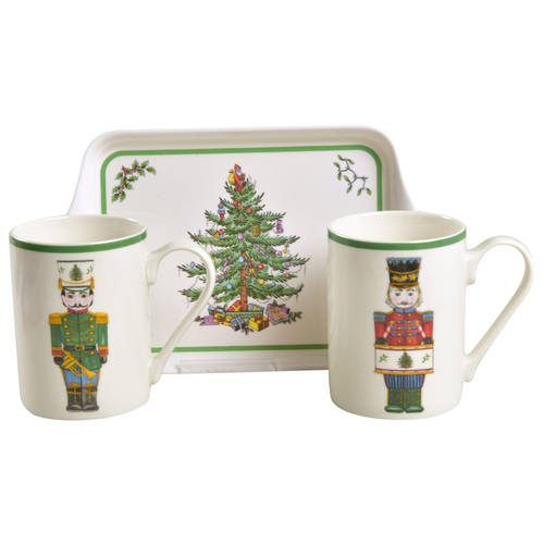 Christmas Tree Mug - Set of 2 & Melamine Tray