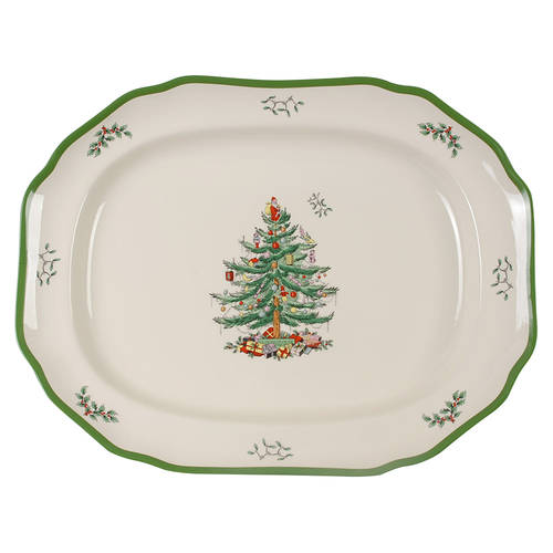 Christmas Tree 19" Oval Serving Platter