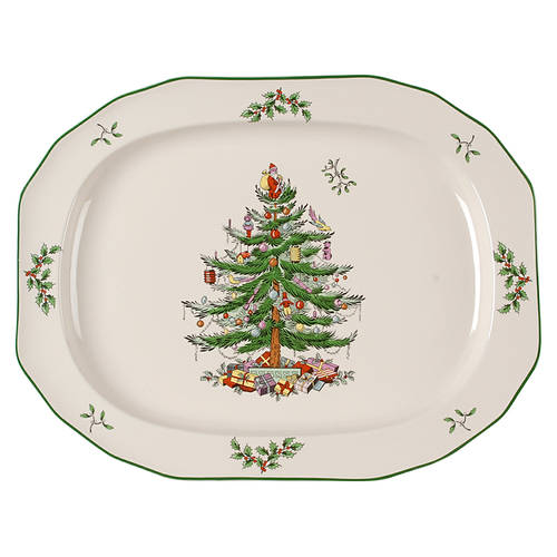 Christmas Tree 14" Oval Serving Platter