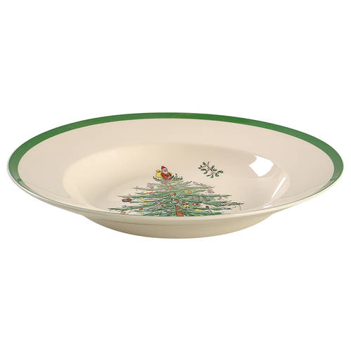 Christmas Tree Large Rim Soup Bowl