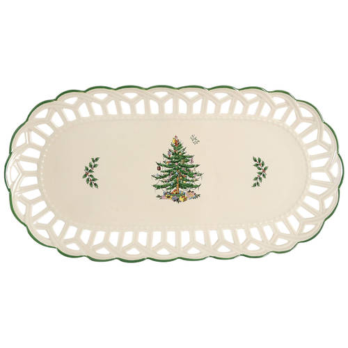 Christmas Tree 14" Pierced Sandwich Tray