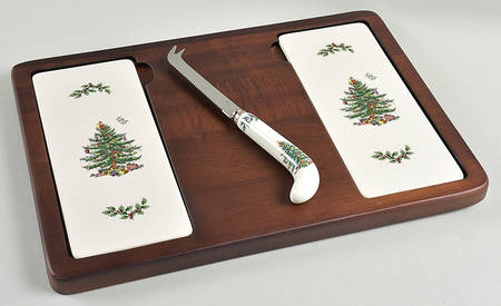 Christmas Tree Cheese Board & Knife Set