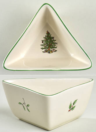 Christmas Tree Triangular Shaoed Dip Bowl