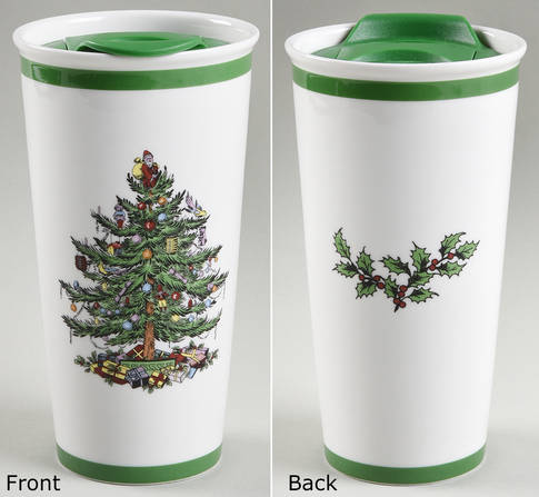 Christmas Tree Travel Mug & Plastic Lid