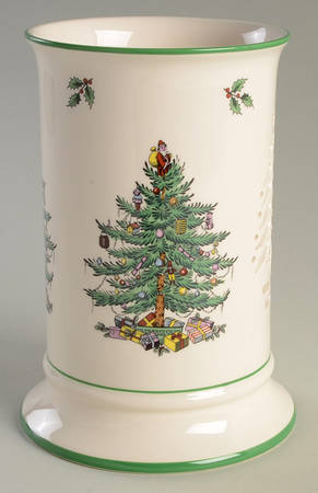 Christmas Tree 7" Pierced Column Candleholder