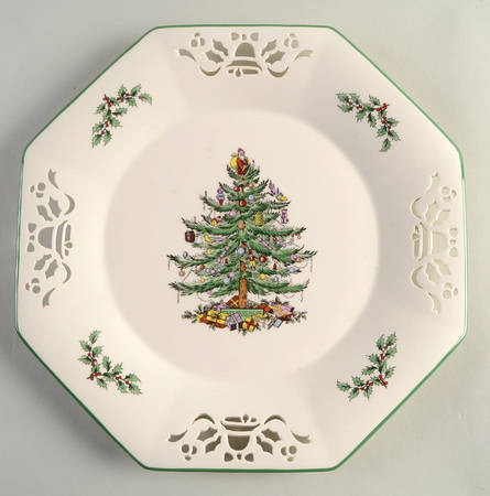 Christmas Tree Octagonal Chop Plate